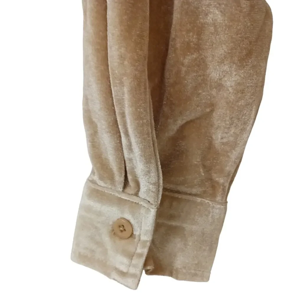 Toby Heart Ginger Velvet Trench Long Jacket Love Indie Sz M Beige Velour Classic - Picture 9 of 16